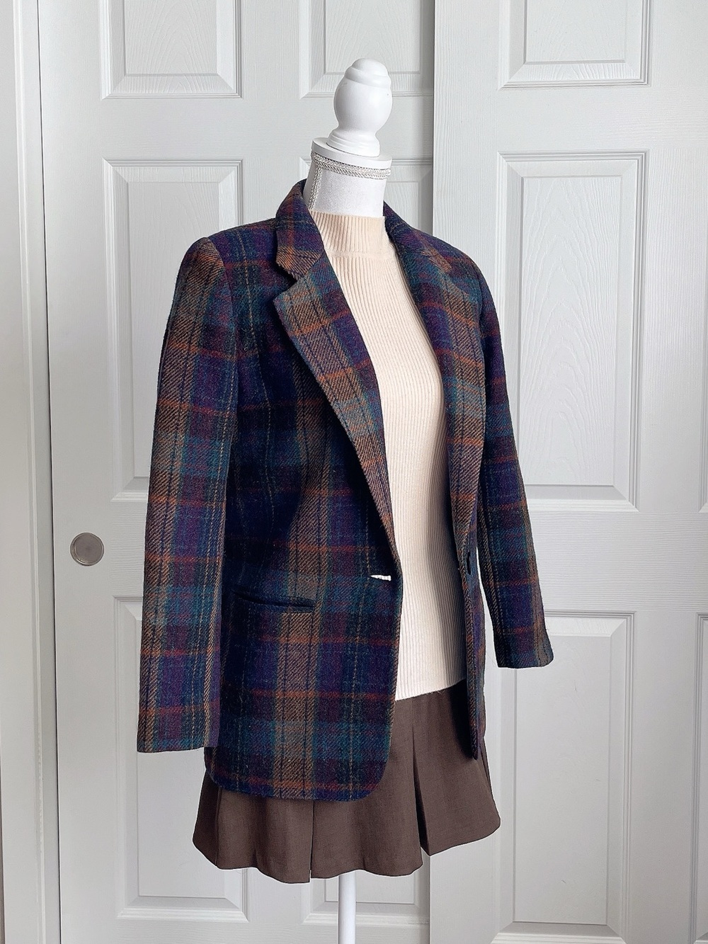 Savannah Vintage Plaid 100% Wool Blazer